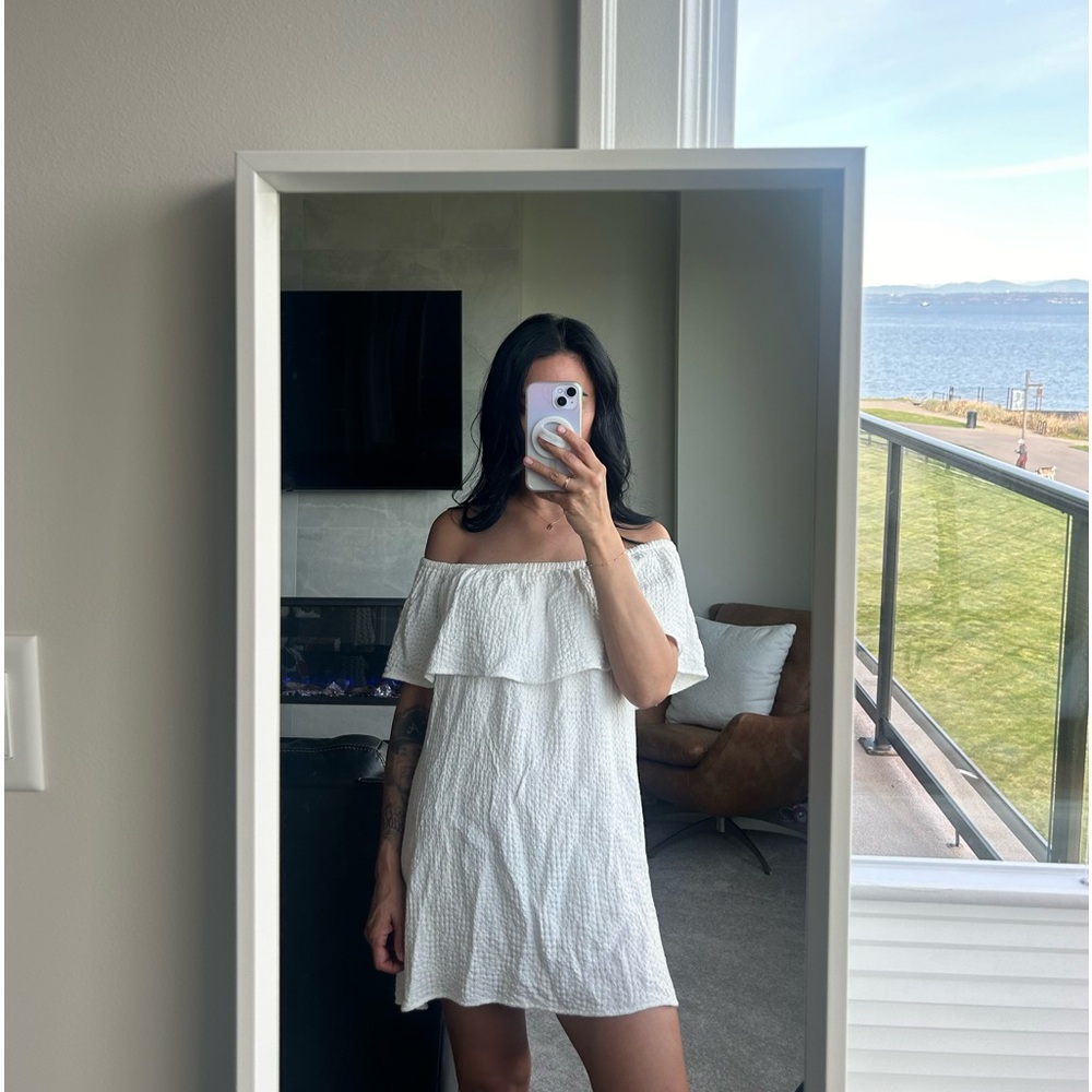 Otis & Maclain off the shoulder white dress